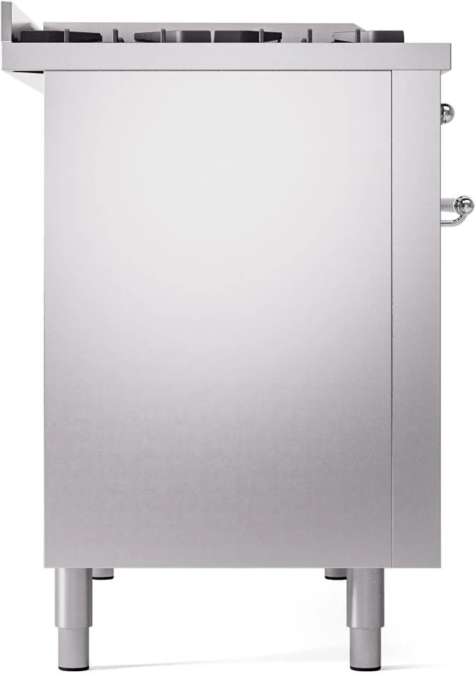 Ilve UP48FNMPSSCLP Nostalgie Ii 48 Inch Dual Fuel Liquid Propane Freestanding Range In Stainless Steel With Chrome Trim - Image 8