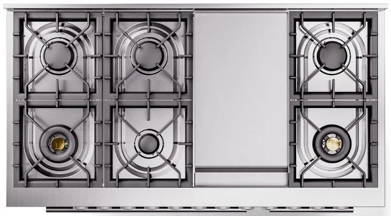 Ilve UP48FQMPBKLP Professional Plus Ii 48 Inch Dual Fuel Liquid Propane Freestanding Range In Black With Trim - Image 2