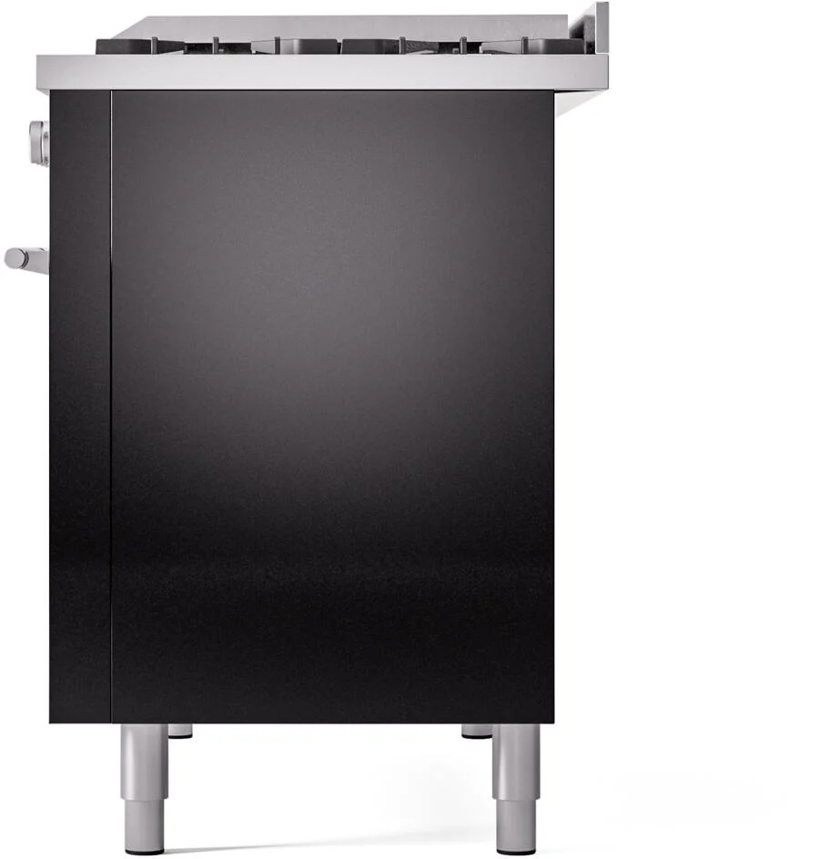 Ilve UP48FWMPBK Professional Plus Ii 48 Inch Dual Fuel Natural Gas Freestanding Range In Glossy Black With Trim - Image 9