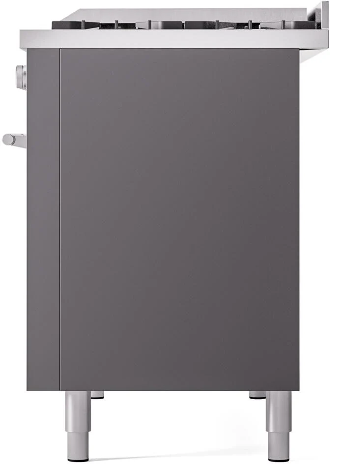 Ilve UP48FWMPMGLP Professional Plus Ii 48 Inch Dual Fuel Liquid Propane Freestanding Range In Matte Graphite With Trim - Image 9