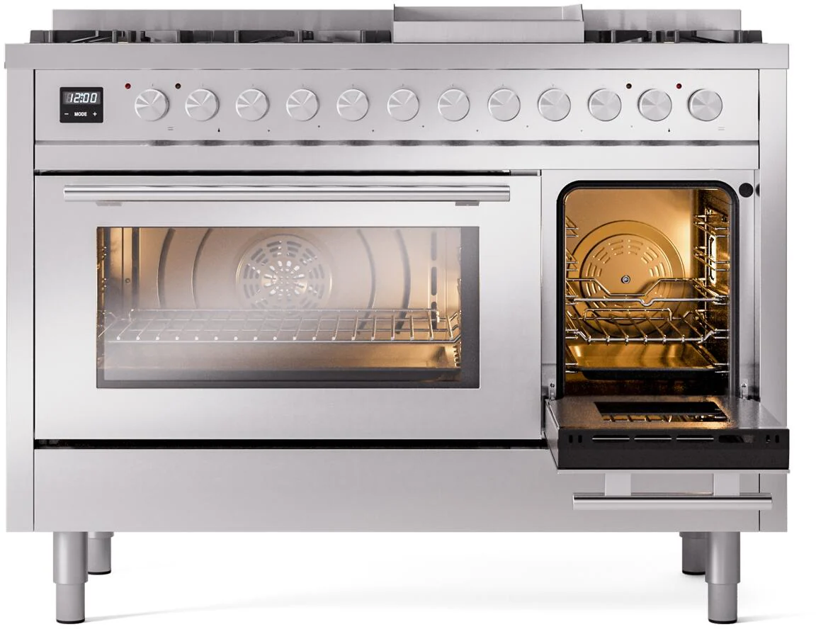 Ilve UP48FWMPSSLP Professional Plus Ii 48 Inch Dual Fuel Liquid Propane Freestanding Range In Stainless Steel With Trim - Image 5