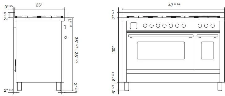 Ilve UP48FWMPWH Professional Plus Ii 48 Inch Dual Fuel Natural Gas Freestanding Range In White With Trim - Image 14