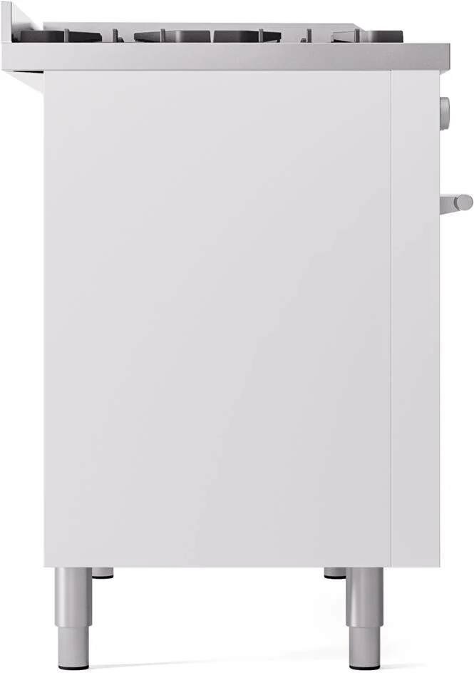 Ilve UP48FWMPWHLP Professional Plus Ii 48 Inch Dual Fuel Liquid Propane Freestanding Range In White With Trim - Image 8