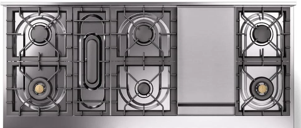 Ilve UP60FQNMPRAB Nostalgie Ii 60 Inch Dual Fuel Natural Gas Freestanding Range In Ral Custom Color With Bronze Trim - Image 2