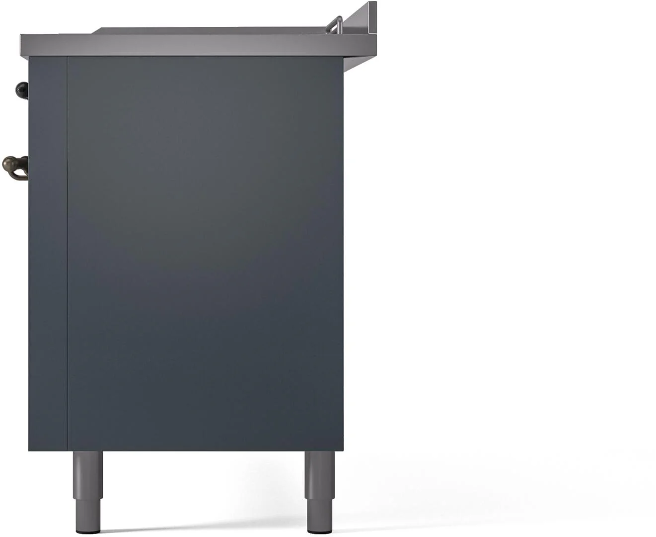 Ilve UP60FSNMPBGBLP Nostalgie Ii 60 Inch Dual Fuel Liquid Propane Freestanding Range In Blue Grey With Bronze Trim - Image 9