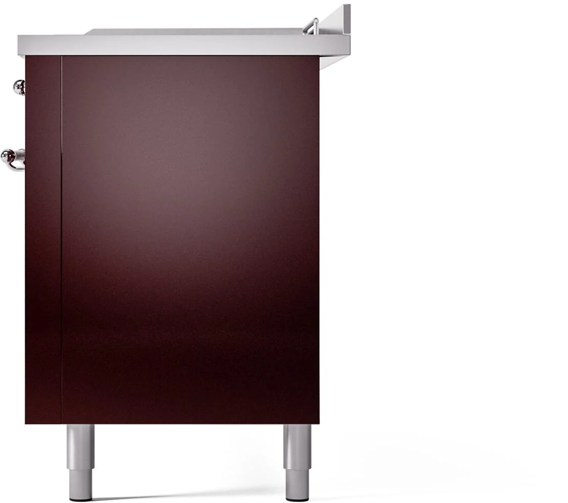 Ilve UP60FSNMPBUCLP Nostalgie Ii 60 Inch Dual Fuel Liquid Propane Freestanding Range In Burgundy With Chrome Trim - Image 9