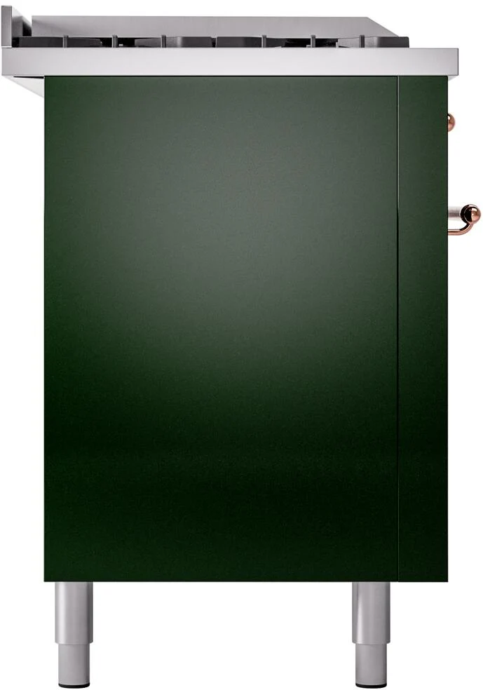 Ilve UP60FSNMPEGPLP Nostalgie Ii 60 Inch Dual Fuel Liquid Propane Freestanding Range In Emerald Green With Copper Trim - Image 8
