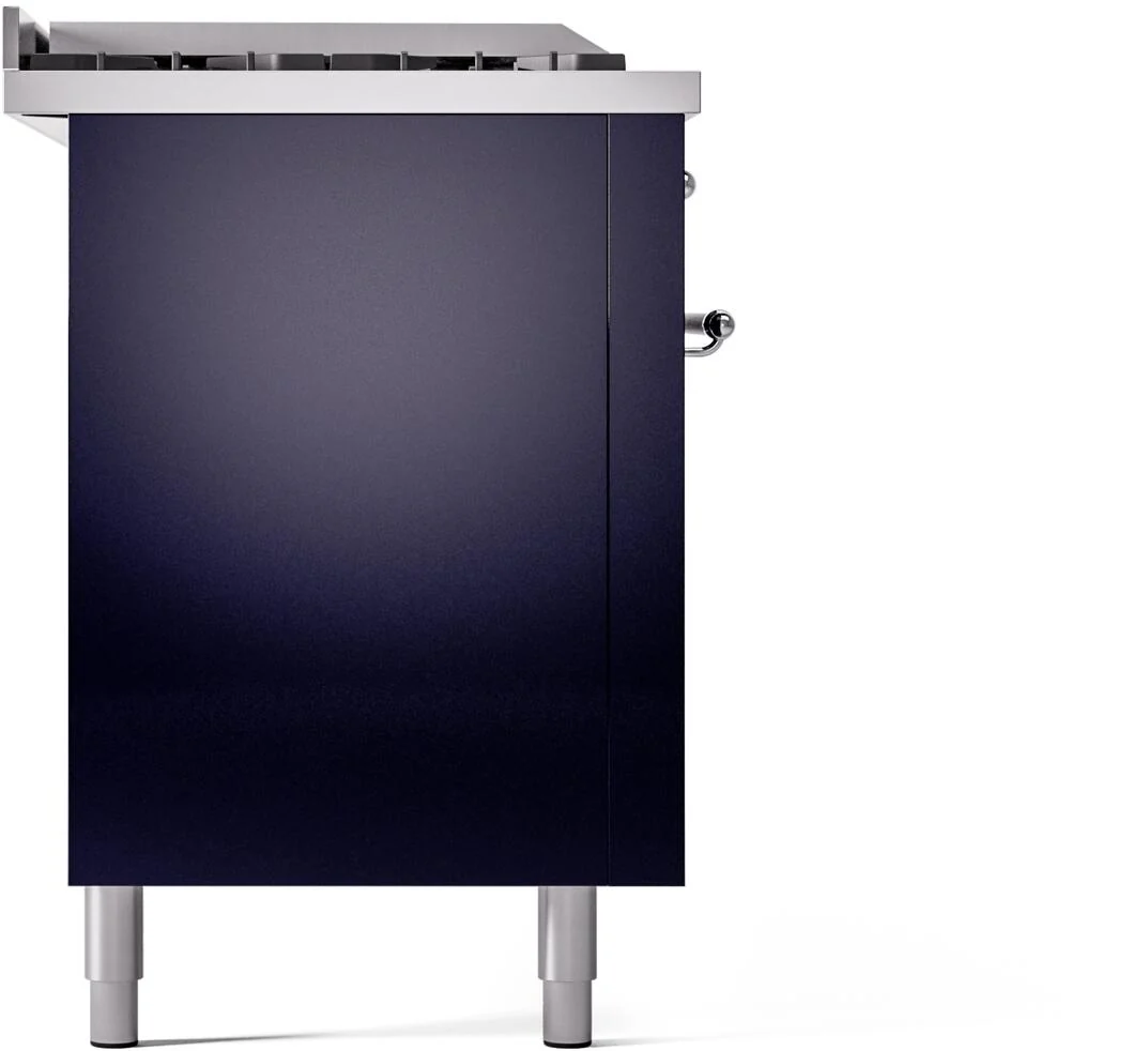 Ilve UP60FSNMPMBCLP Nostalgie Ii 60 Inch Dual Fuel Liquid Propane Freestanding Range In Blue With Chrome Trim - Image 8