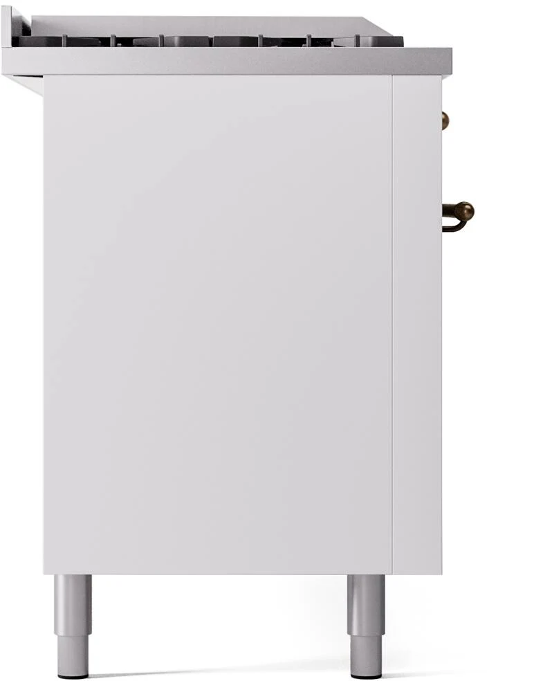 Ilve UP60FSNMPWHB Nostalgie Ii 60 Inch Dual Fuel Natural Gas Freestanding Range In White With Bronze Trim - Image 8
