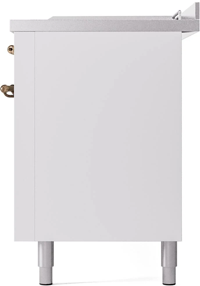 Ilve UP60FSNMPWHB Nostalgie Ii 60 Inch Dual Fuel Natural Gas Freestanding Range In White With Bronze Trim - Image 9