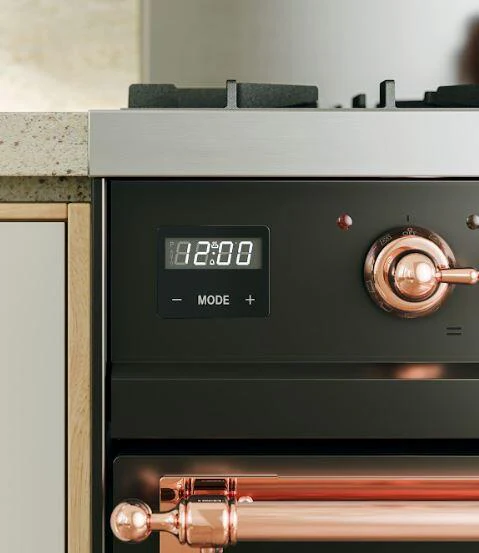 Ilve UP60FSQNMPBUB Nostalgie Ii 60 Inch Dual Fuel Natural Gas Freestanding Range In Burgundy With Bronze Trim - Image 3