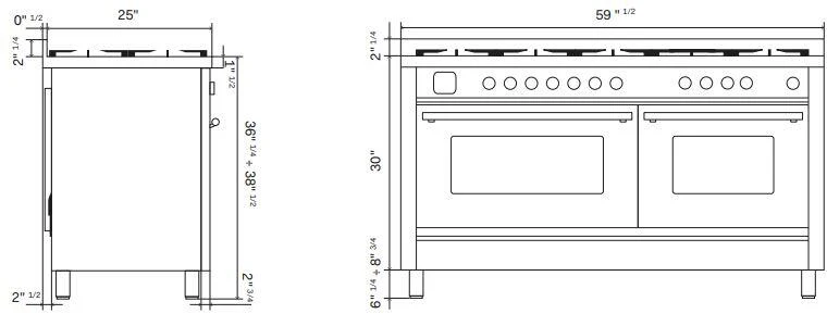 Ilve UP60FSWMPSS Professional Plus Ii 60 Inch Dual Fuel Natural Gas Freestanding Range In Stainless Steel With Trim - Image 13