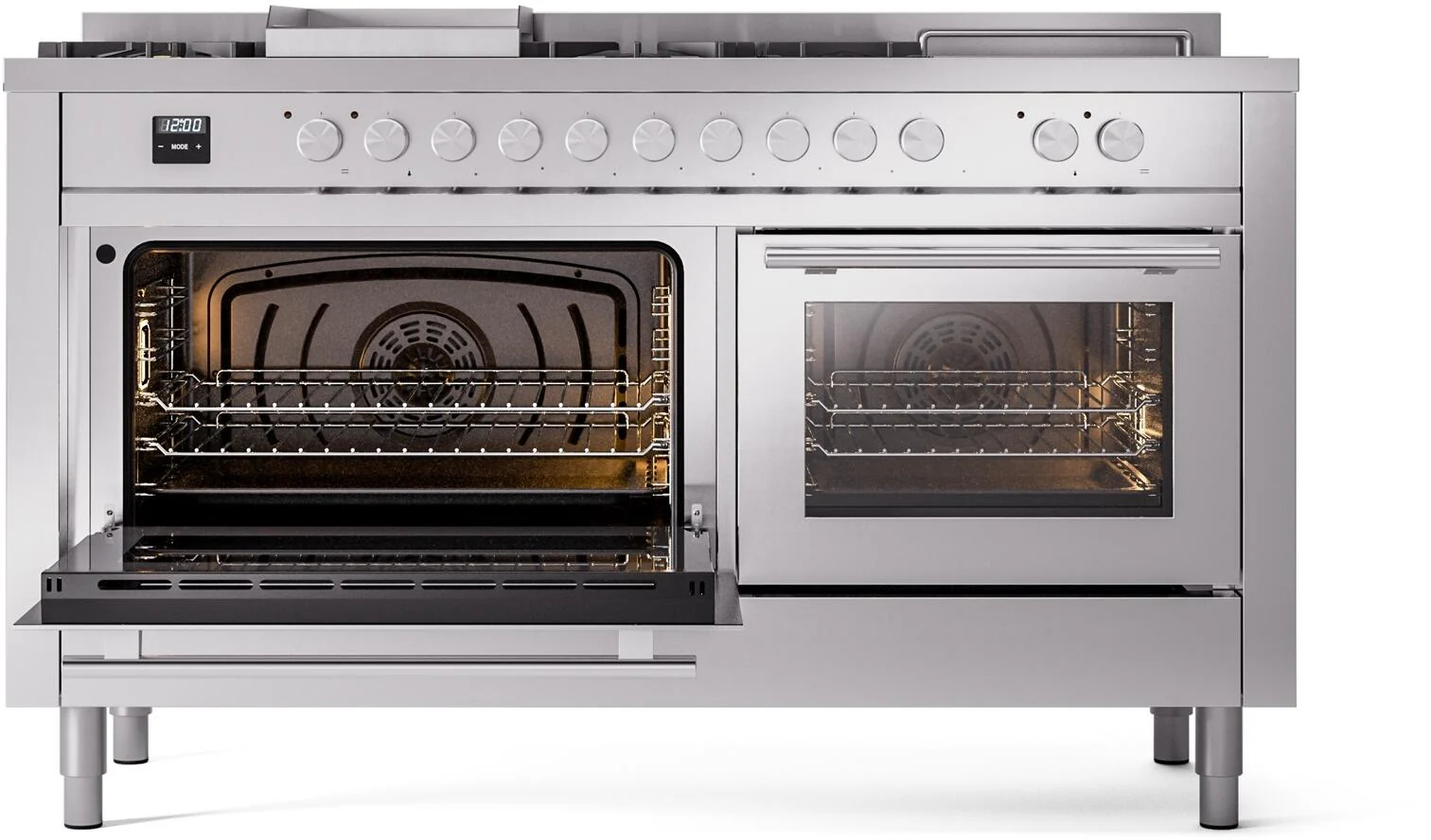 Ilve UP60FSWMPSSLP Professional Plus Ii 60 Inch Dual Fuel Liquid Propane Freestanding Range In Stainless Steel With Trim - Image 4