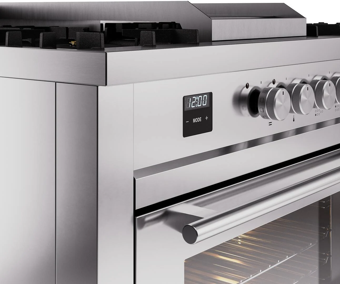 Ilve UP60FSWMPSSLP Professional Plus Ii 60 Inch Dual Fuel Liquid Propane Freestanding Range In Stainless Steel With Trim - Image 7