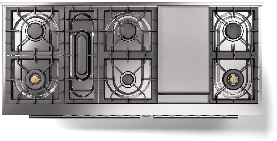 Ilve UP60FWMPMGLP Professional Plus Ii 60 Inch Dual Fuel Liquid Propane Freestanding Range In Matte Graphite With Trim - Image 8
