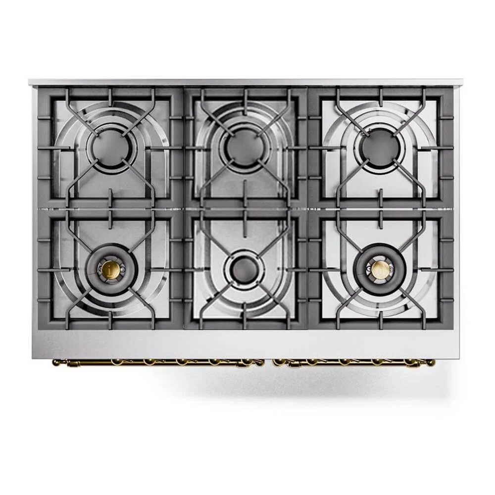 Ilve UPD406NMPMGG Ilve Upd406Nmpmgg Nostalgie Ii 40 Inch Dual Fuel Range With 6 Total Black Brass Burners (Limited Edition) (Natural Gas, Graphite Matte) - Image 6