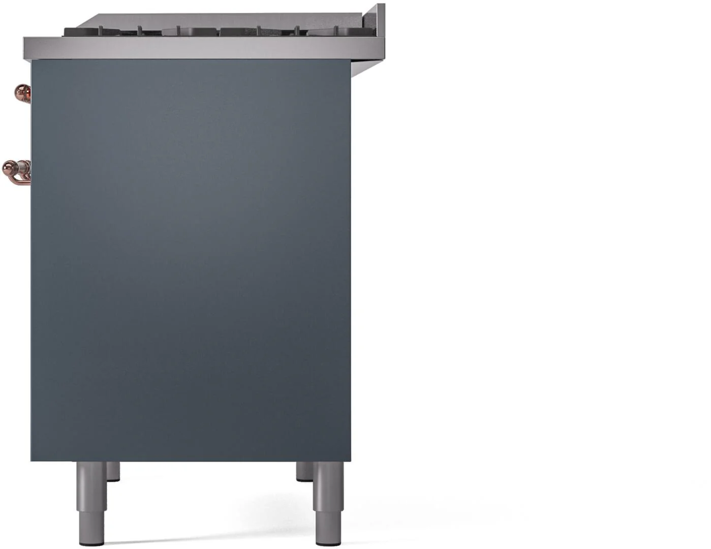 Ilve UPD40FNMPBGP Nostalgie Ii 40 Inch Dual Fuel Natural Gas Freestanding Range In Blue Grey With Copper Trim - Image 9