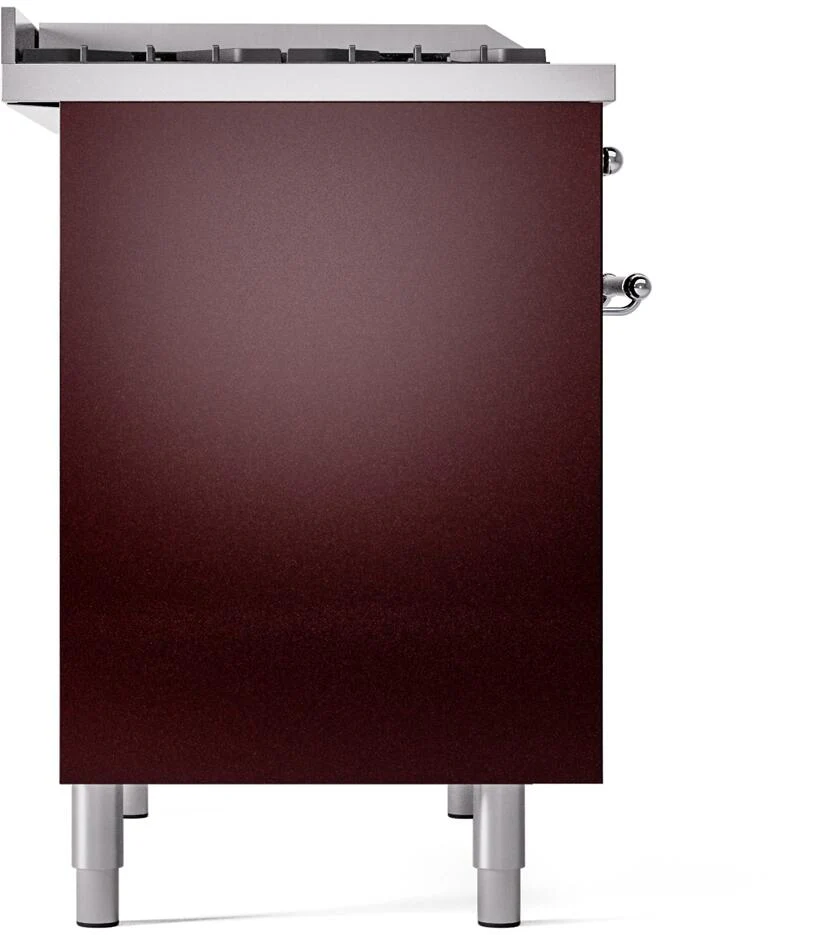 Ilve UPD40FNMPBUC Nostalgie Ii 40 Inch Dual Fuel Natural Gas Freestanding Range In Burgundy With Chrome Trim - Image 8