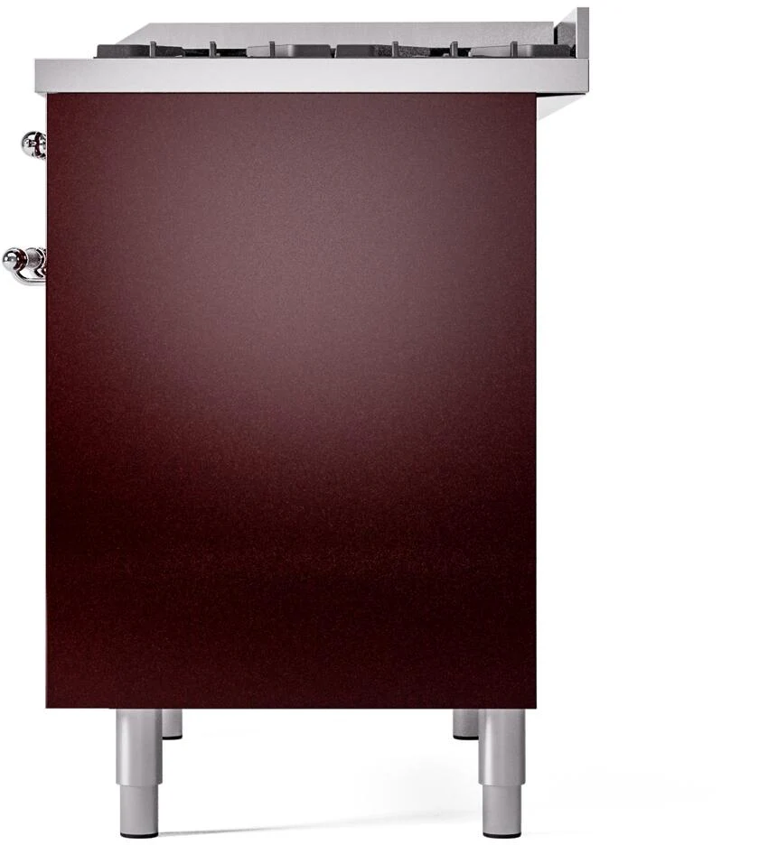 Ilve UPD40FNMPBUCLP Nostalgie Ii 40 Inch Dual Fuel Liquid Propane Freestanding Range In Burgundy With Chrome Trim - Image 9