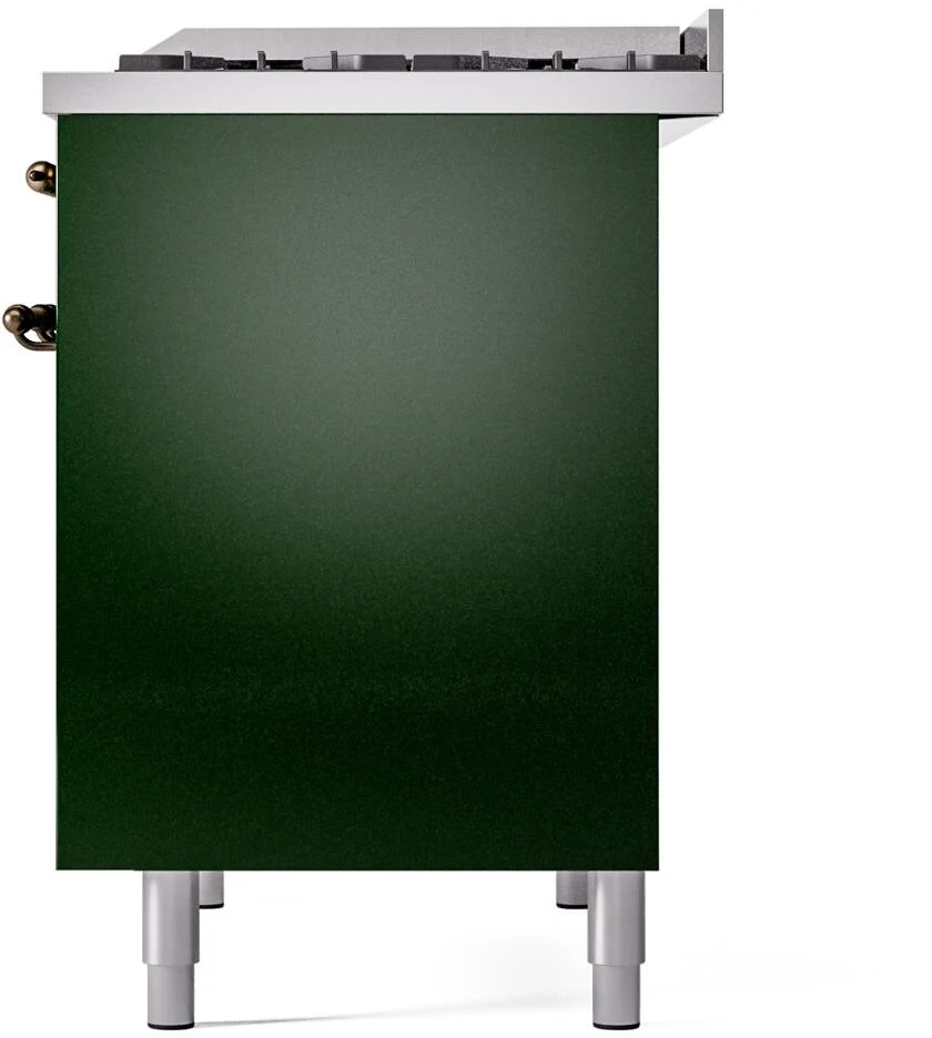 Ilve UPD40FNMPEGBLP Nostalgie Ii 40 Inch Dual Fuel Liquid Propane Freestanding Range In Emerald Green With Bronze Trim - Image 9