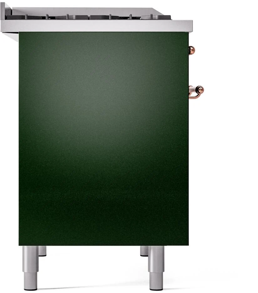 Ilve UPD40FNMPEGPLP Nostalgie Ii 40 Inch Dual Fuel Liquid Propane Freestanding Range In Emerald Green With Copper Trim - Image 8