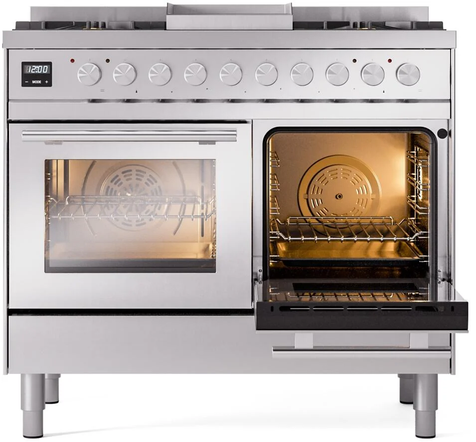 Ilve UPD40FWMPSSLP Professional Plus Ii 40 Inch Dual Fuel Liquid Propane Freestanding Range In Stainless Steel With Trim - Image 5