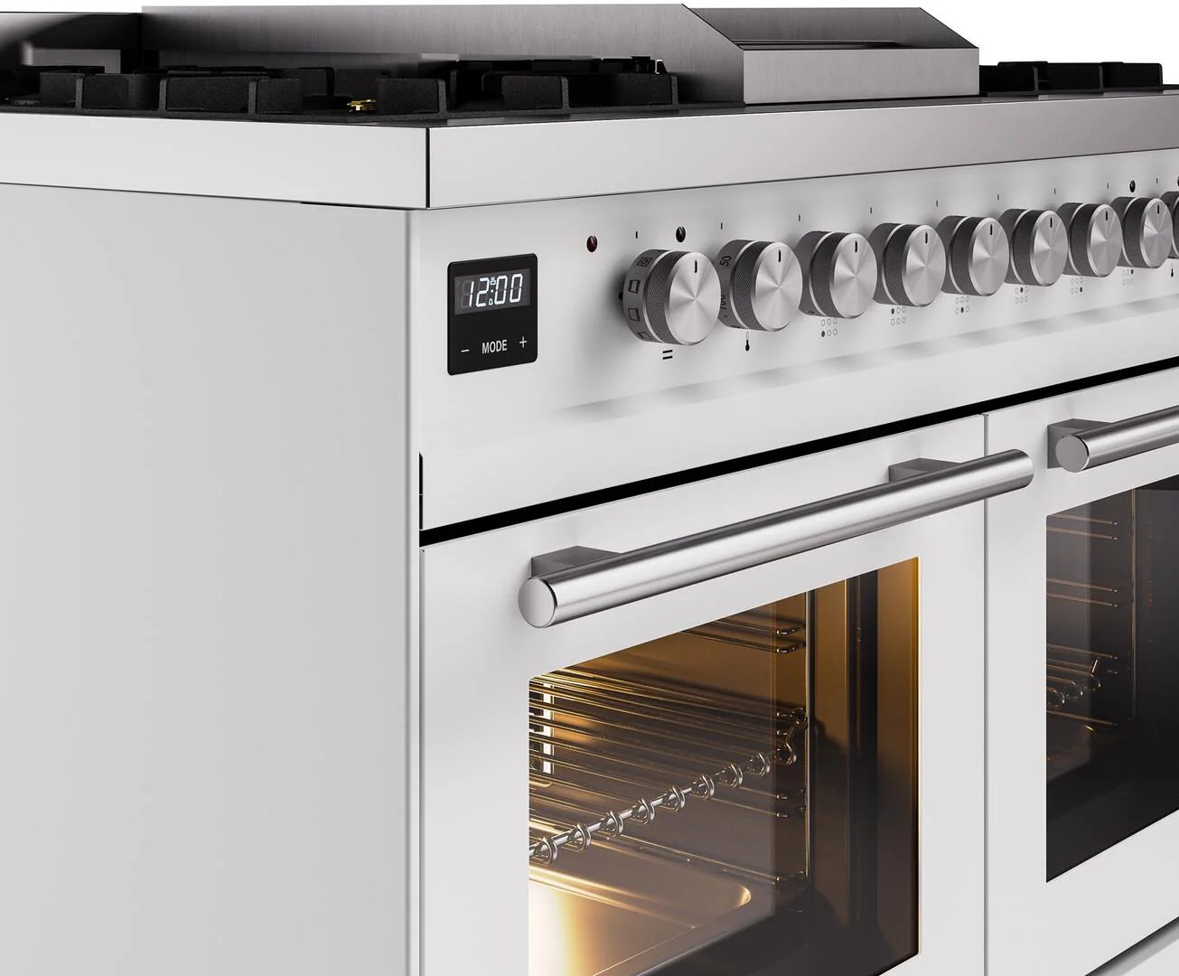 Ilve UPD40FWMPWH Professional Plus Ii 40 Inch Dual Fuel Natural Gas Freestanding Range In White With Trim - Image 7