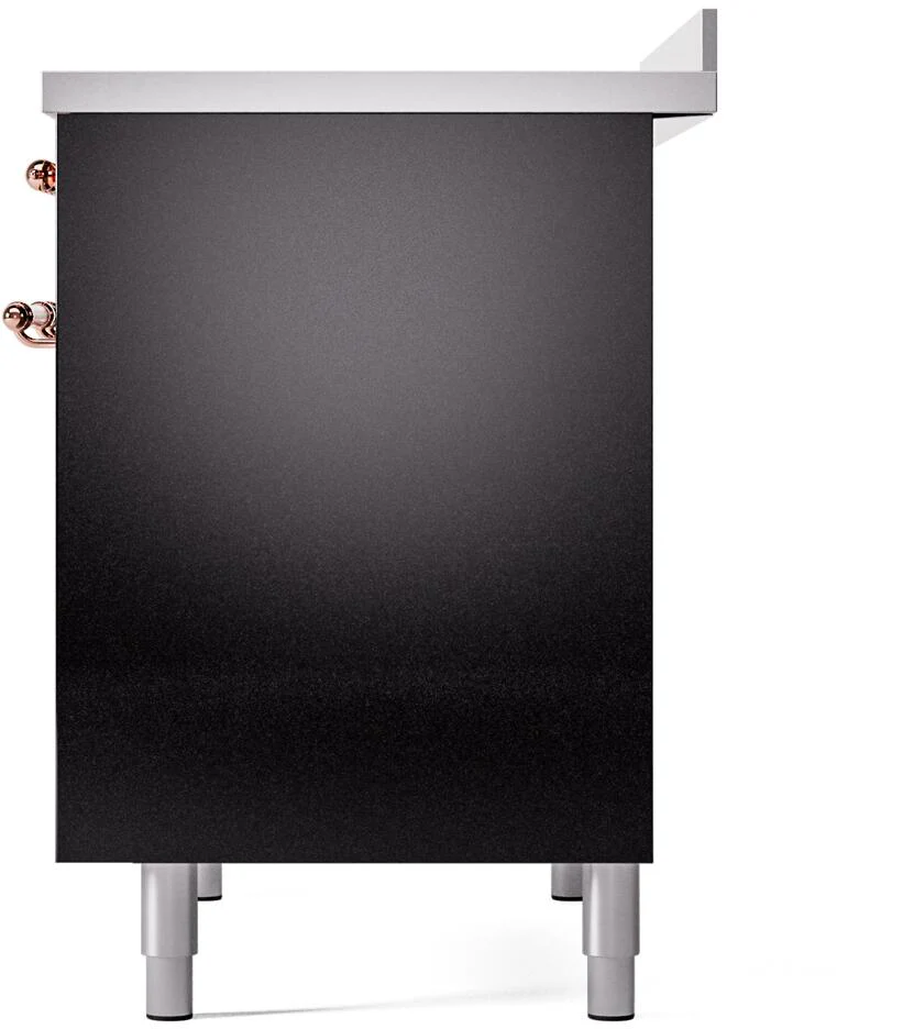 Ilve UPDI406NMPBKP Nostalgie Ii 40 Inch Electric Freestanding Range In Glossy Black With Copper Trim - Image 9