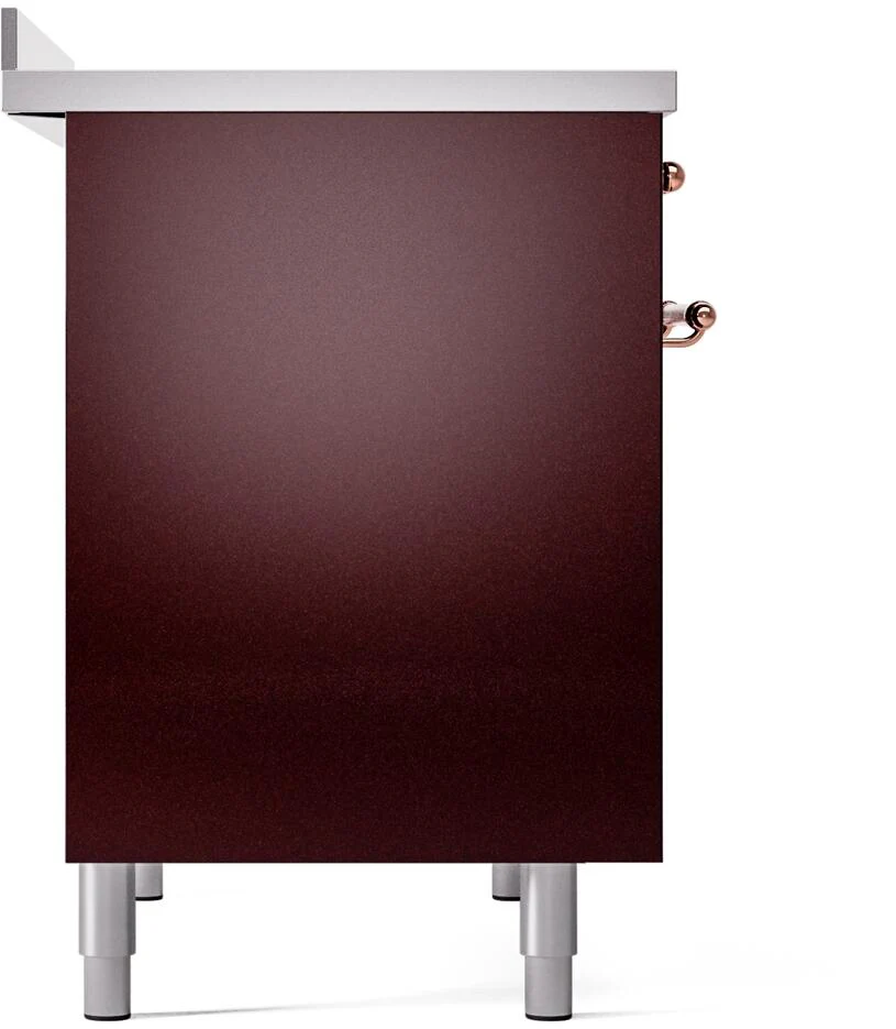 Ilve UPDI406NMPBUP Nostalgie Ii 40 Inch Electric Freestanding Range In Burgundy With Copper Trim - Image 8