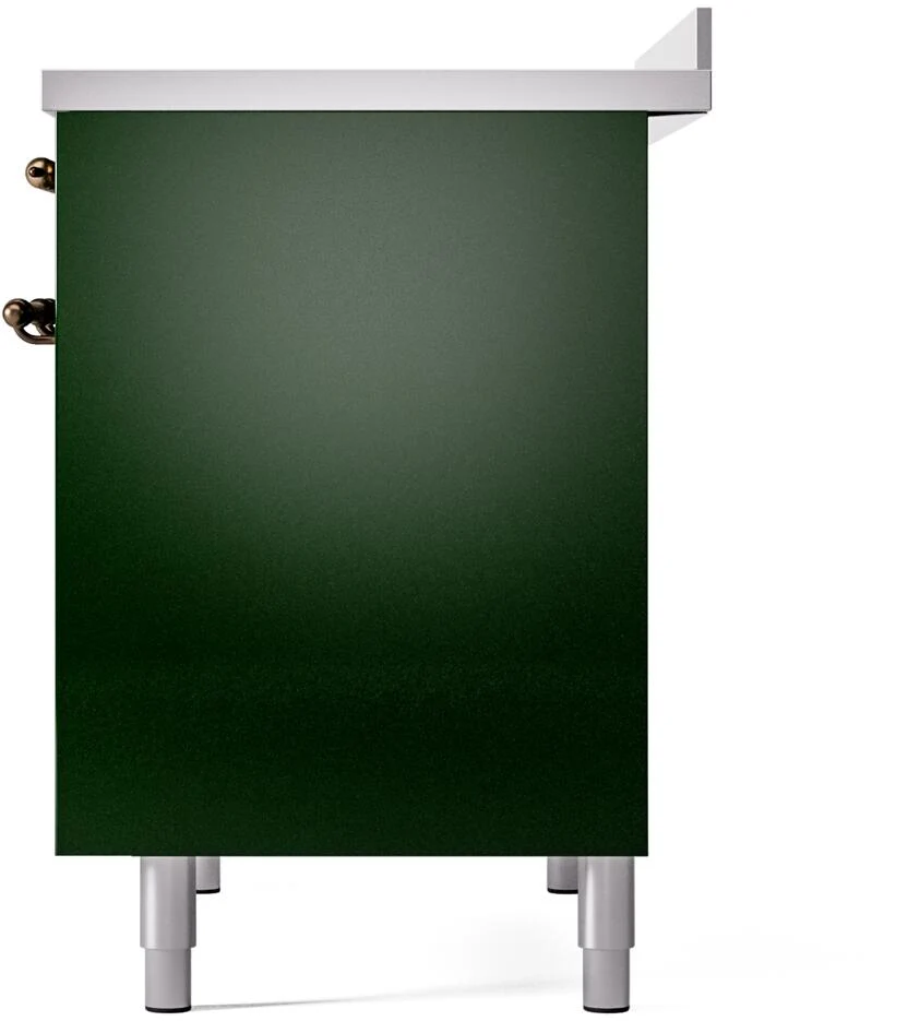 Ilve UPDI406NMPEGB Nostalgie Ii 40 Inch Electric Freestanding Range In Emerald Green With Bronze Trim - Image 9