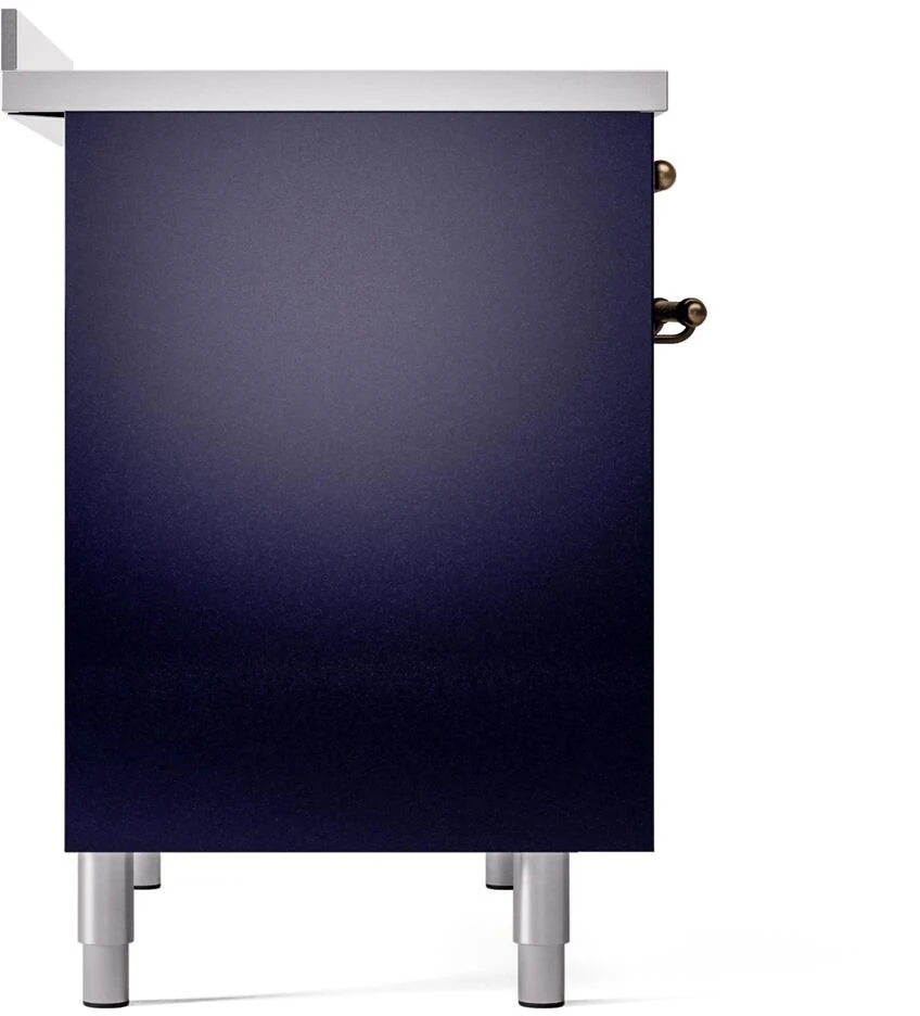 Ilve UPDI406NMPMBB Nostalgie Ii 40 Inch Electric Freestanding Range In Blue With Bronze Trim - Image 8