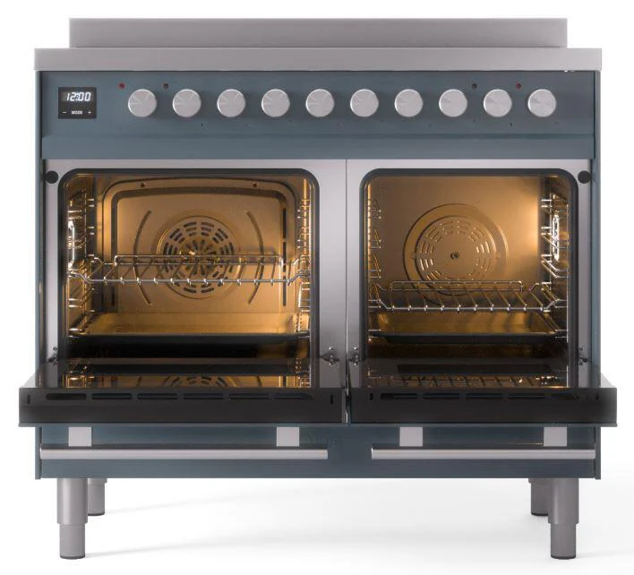 Ilve UPDI406WMPBG Professional Plus Ii 40 Inch Electric Freestanding Range In Blue Grey With Trim - Image 5