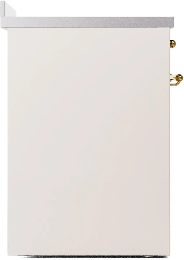 Ilve UPI304NMPAWG Nostalgie Ii 30 Inch Electric Freestanding Range In Antique White With Brass Trim - Image 6