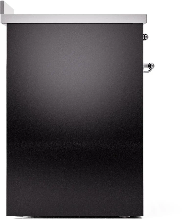 Ilve UPI304NMPBKC Nostalgie Ii 30 Inch Electric Freestanding Range In Glossy Black With Chrome Trim - Image 6