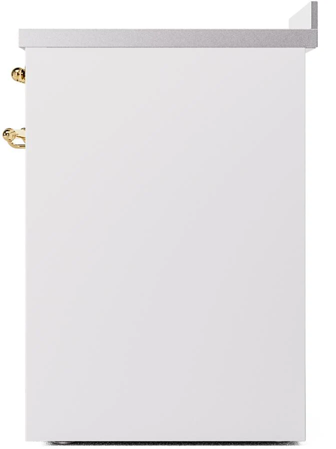 Ilve UPI304NMPWHG Nostalgie Ii 30 Inch Electric Freestanding Range In White With Brass Trim - Image 7