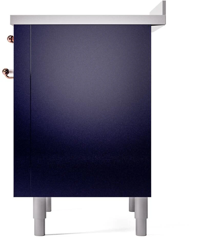 Ilve UPI366NMPMBP Nostalgie Ii 36 Inch Electric Freestanding Range In Blue With Copper Trim - Image 7