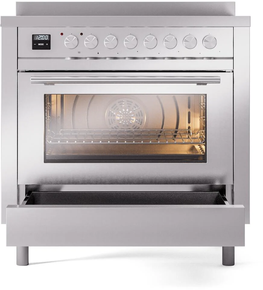 Ilve UPI366WMPSS Professional Plus Ii 36 Inch Electric Freestanding Range In Stainless Steel With Trim - Image 4