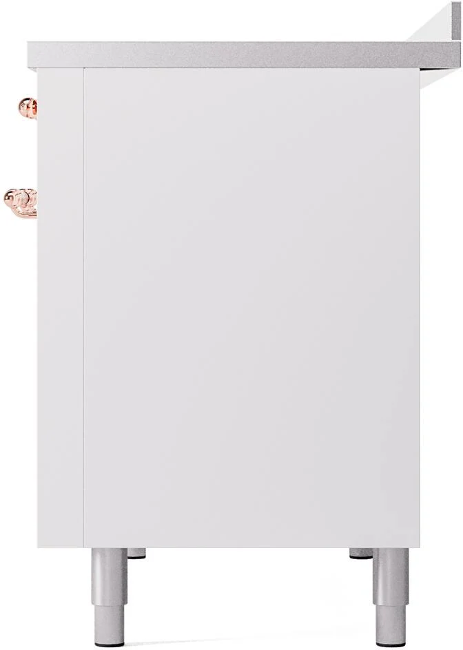 Ilve UPI486NMPWHP Nostalgie Ii 48 Inch Electric Freestanding Range In White With Copper Trim - Image 9