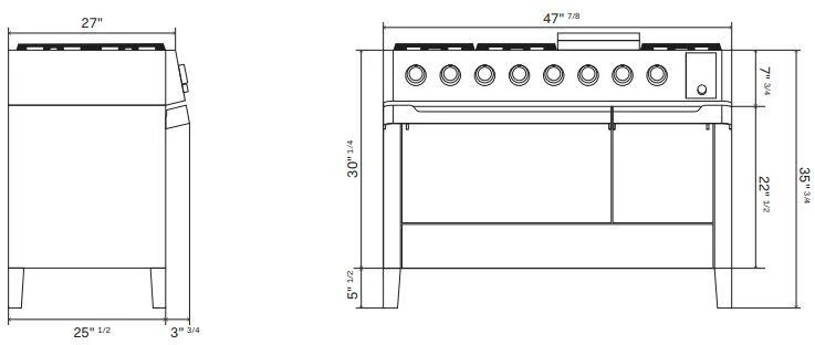 Ilve UPM12FDS3SS Panoramagic 48 Inch Dual Fuel Natural Gas Freestanding Range In Stainless Steel With Trim - Image 11