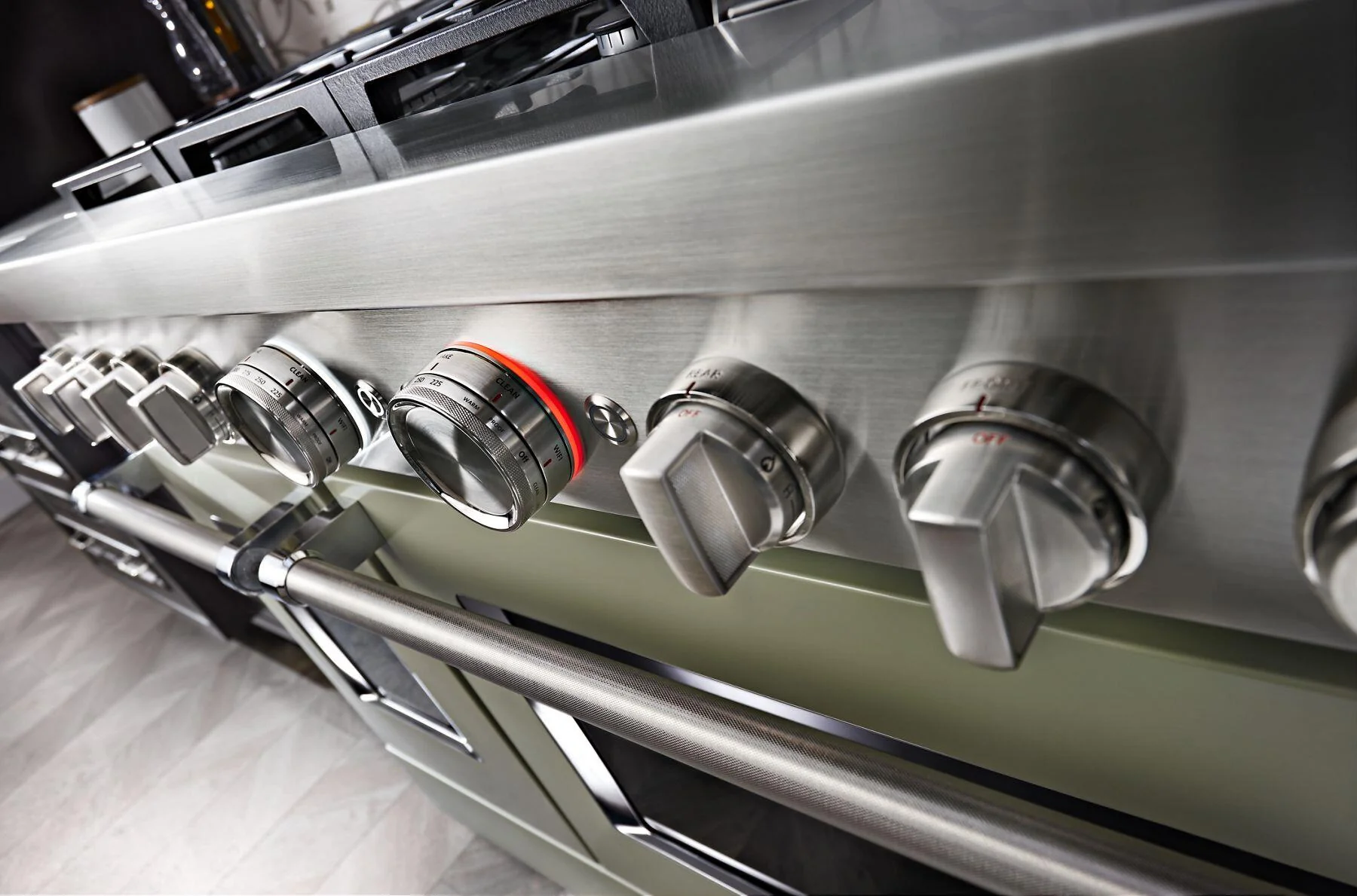 Kitchenaid KFDC558JAV Kitchenaid® 48'' Smart Commercial-Style Dual Fuel Range With Griddle - Avocado Cream - Image 5