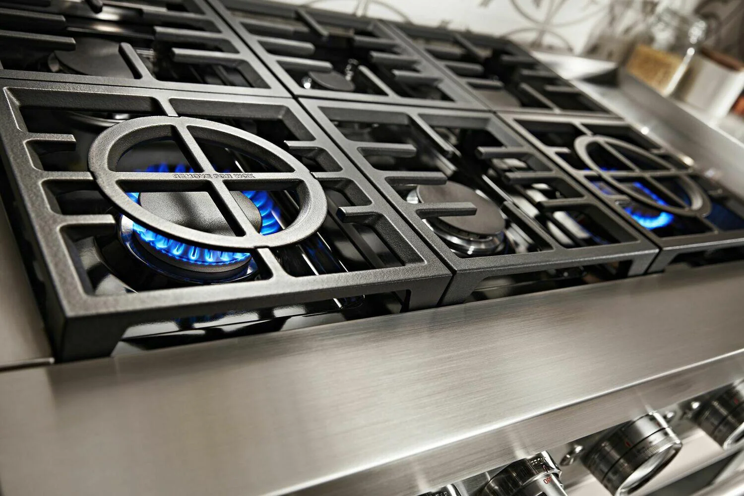 Kitchenaid KFDC558JYP Kitchenaid® 48'' Smart Commercial-Style Dual Fuel Range With Griddle - Yellow Pepper - Image 2