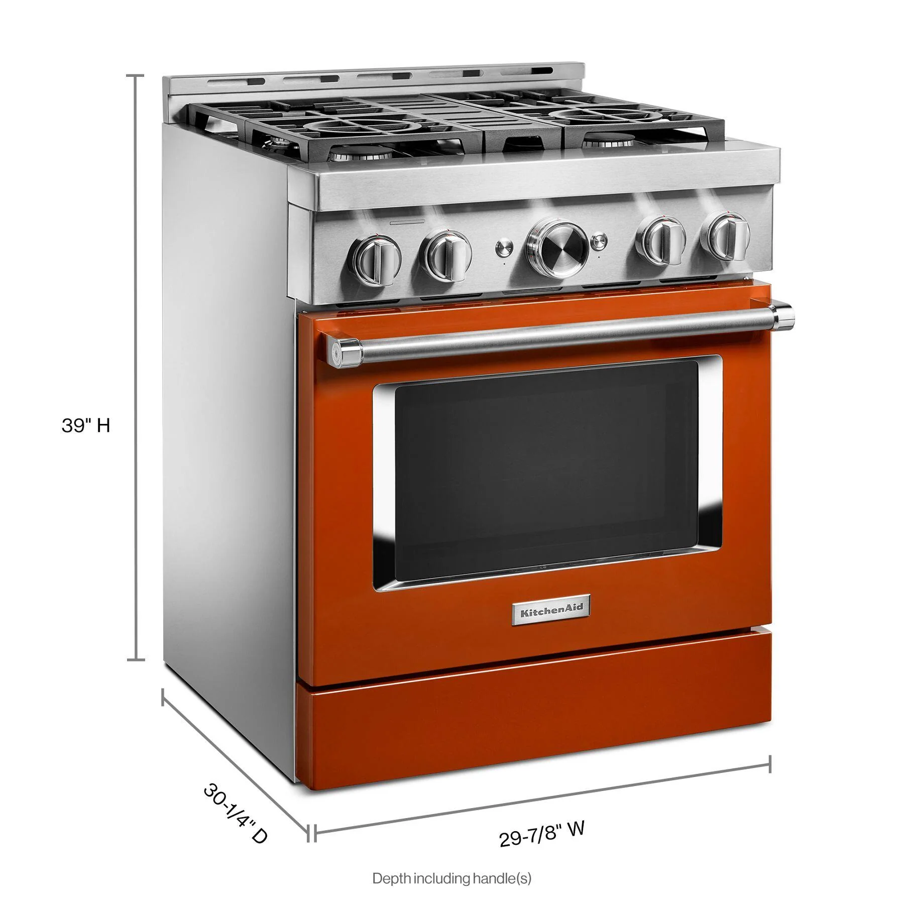 Kitchenaid KFGC500JSC Kitchenaid® 30'' Smart Commercial-Style Gas Range With 4 Burners - Scorched Orange - Image 10