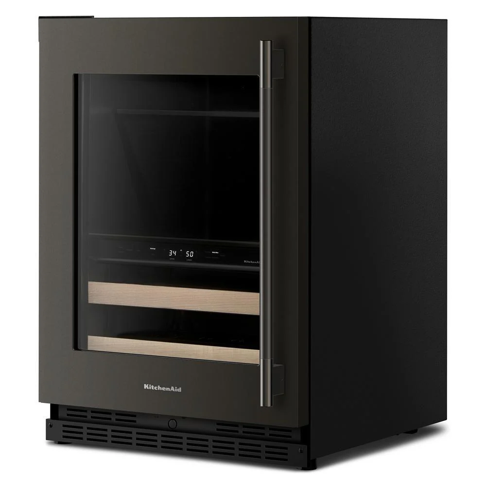 Kitchenaid KUBL524SBE 24" Beverage Center With Glass Door And Wood-Front Racks - Image 10