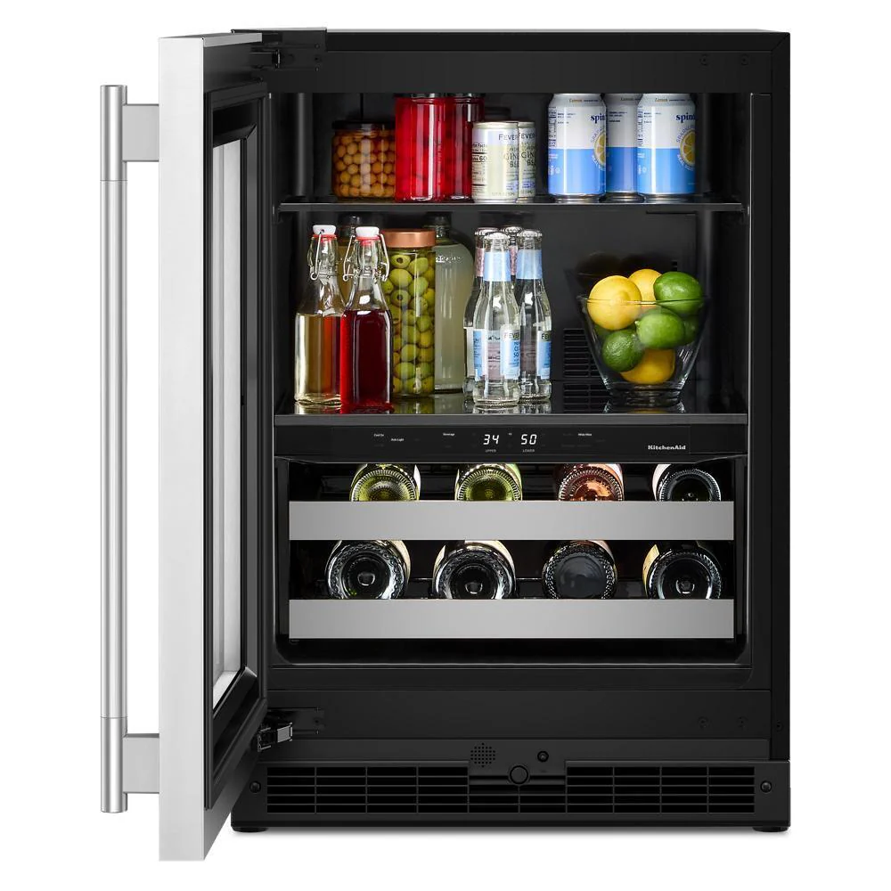 Kitchenaid KUBL524SSB 24" Beverage Center With Glass Door And Metal-Front Racks - Image 5
