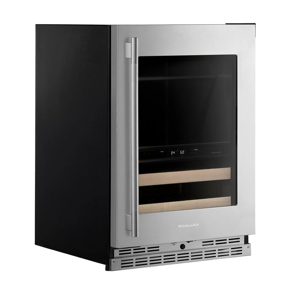 Kitchenaid KUBR524SPS 24" Beverage Center With Glass Door And Wood-Front Racks - Image 4