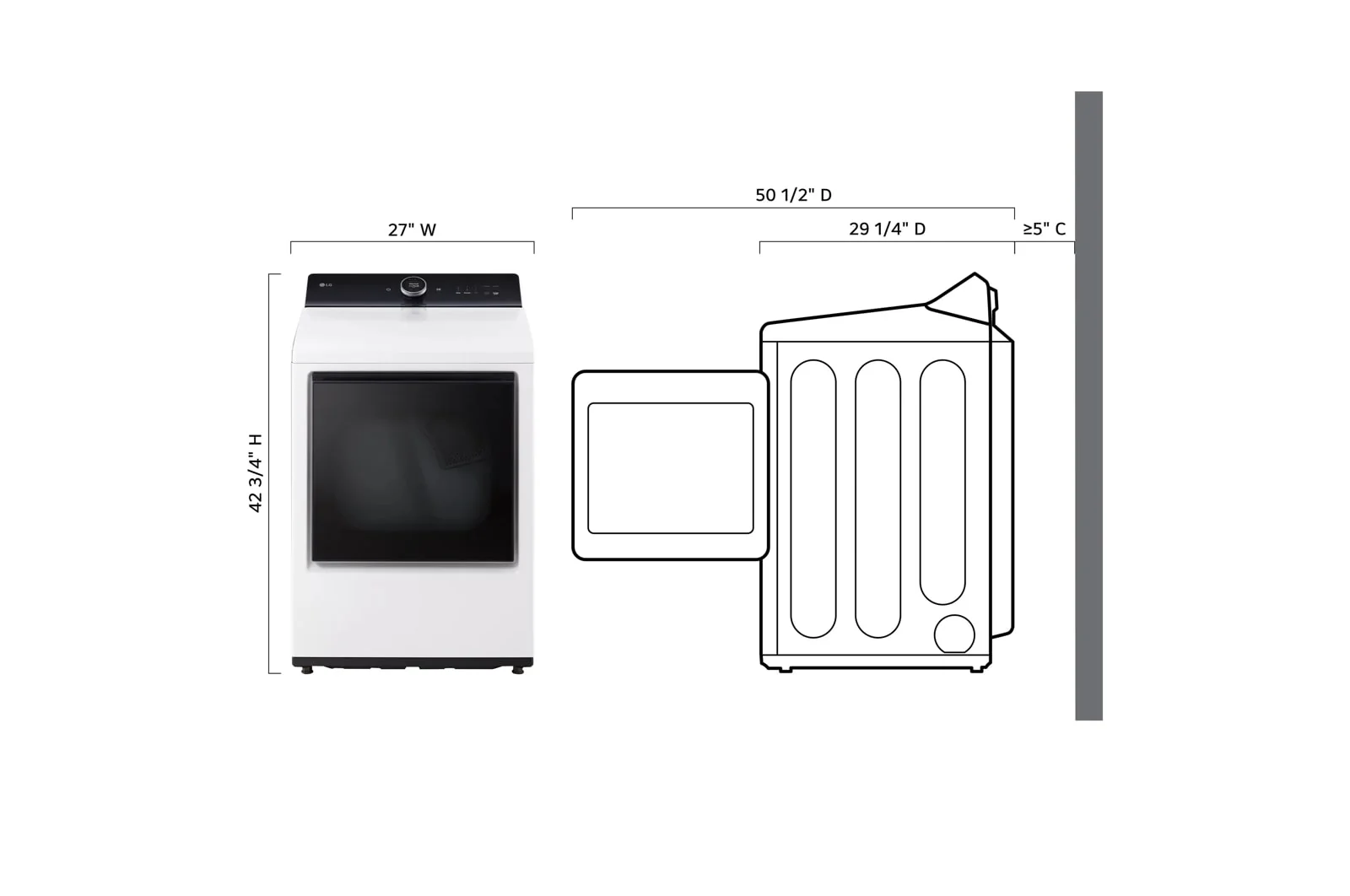 Lg DLEX8600WE 7.3 Cu.Ft. Ultra Large High Efficiency Electric Turbosteam™ Lg Easyload™ Door, Wi-Fi Connectivity, White - Image 8