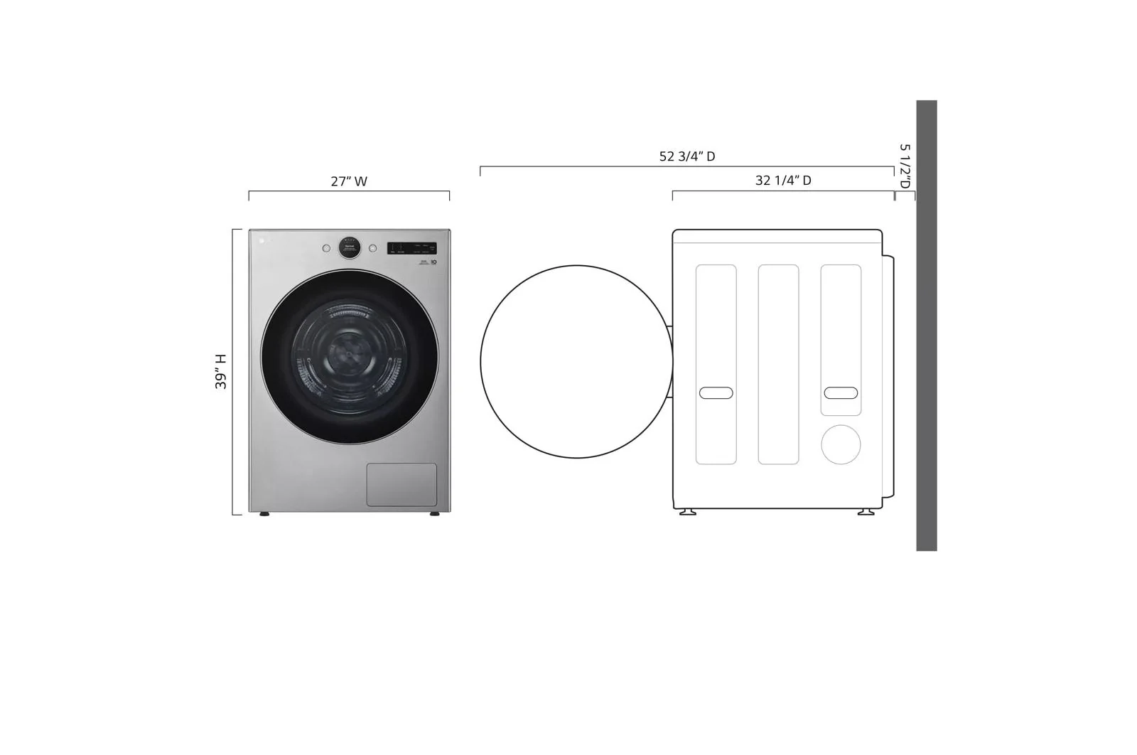 Lg DLHC5502V 7.8 Cu. Ft. Mega Capacity Smart Front Load Dryer With Dual Inverter Heatpump™ Technology And Inverter Direct Drive Motor System - Image 3