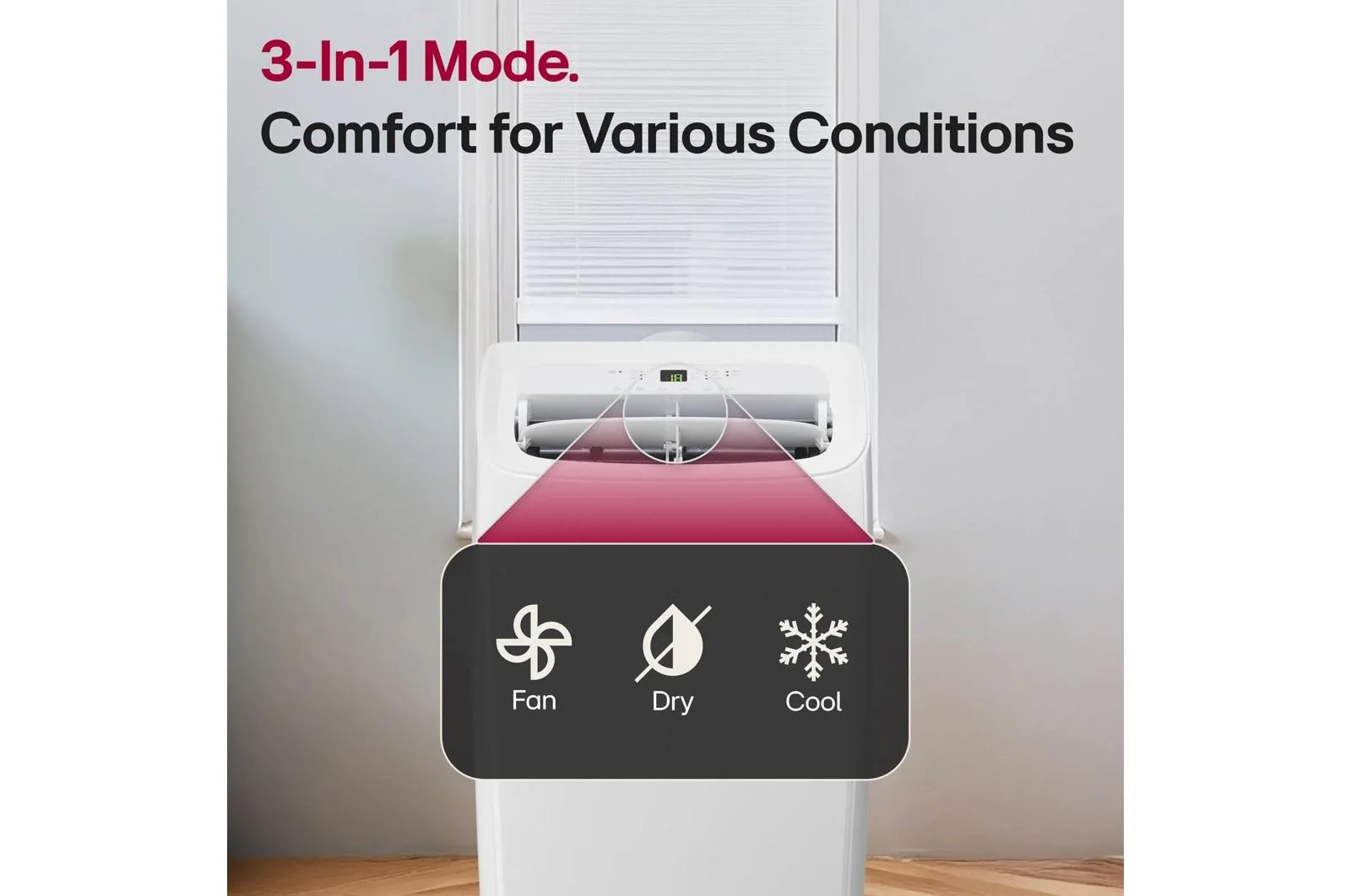 Lg LP0825WSSM 8,350 Btu (Sacc) / 12,000 Btu (Ashrae) Portable Air Conditioner, 350 Sq. Ft - Image 3