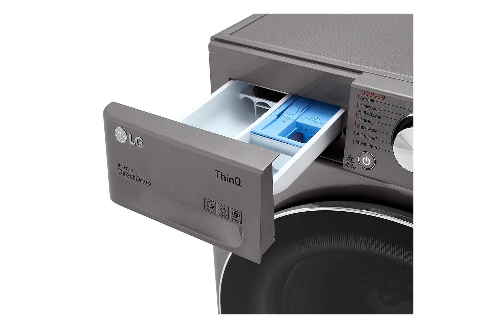 Lg WM3555HVA 2.4 Cu.Ft. Smart Wi-Fi Enabled Compact Front Load All-In-One Electric  Washer/Dryer Combo With Built-In Intelligence - Image 8
