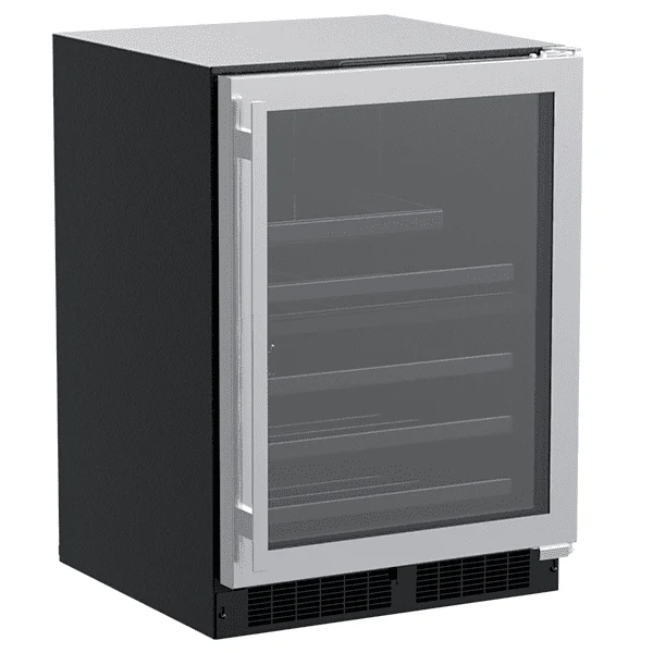 Marvel MLBD224SG01A 24-In Built-In Dual Zone Wine And Beverage Center With Door Style - Stainless Steel Frame Glass